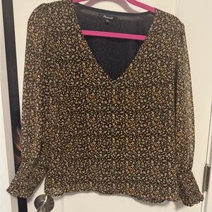 Madewell Floral Button Front Blouse